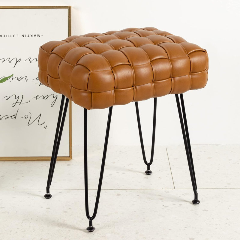 Faux leather vanity stool sale